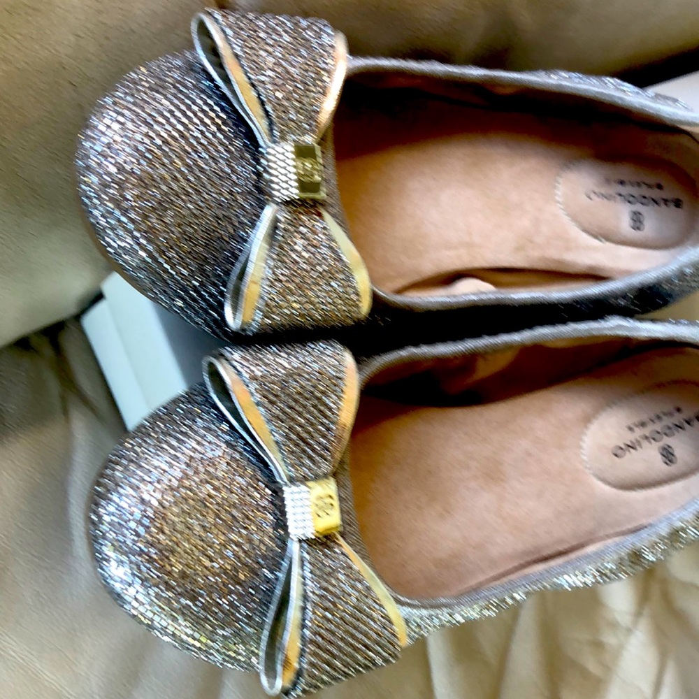 BANDOLINO FLEXIBLE SILVER SPARKLE BOW FLAT